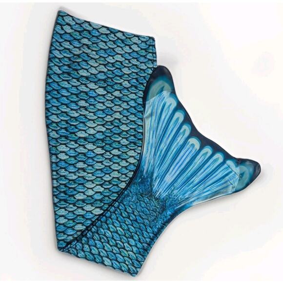 Fin Fun Starter Mermaid Tail WITHOUT Monofin Mermaidens Kids Blue Girls Size 10 - Picture 2 of 5